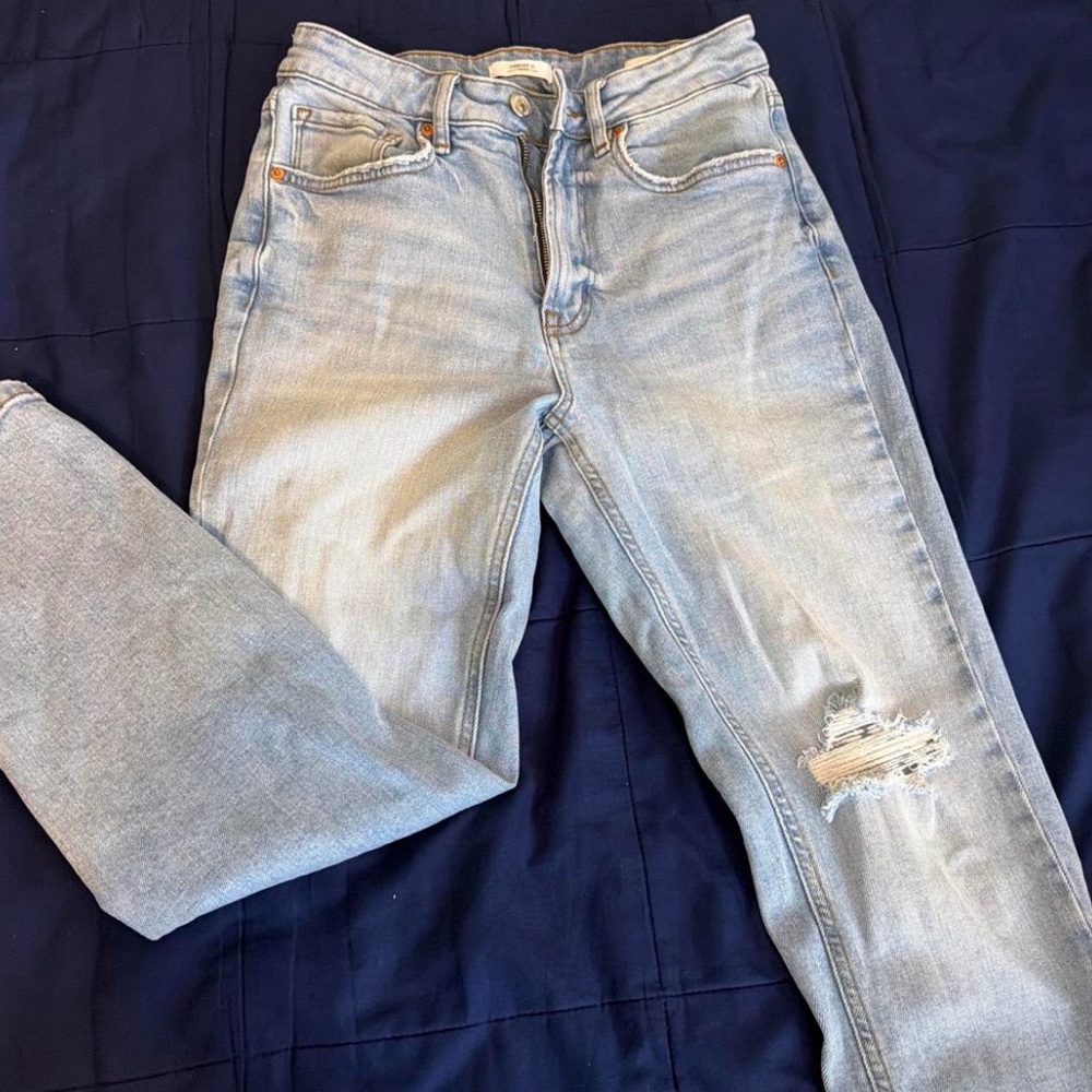 Light Blue Distressed Women Jeans